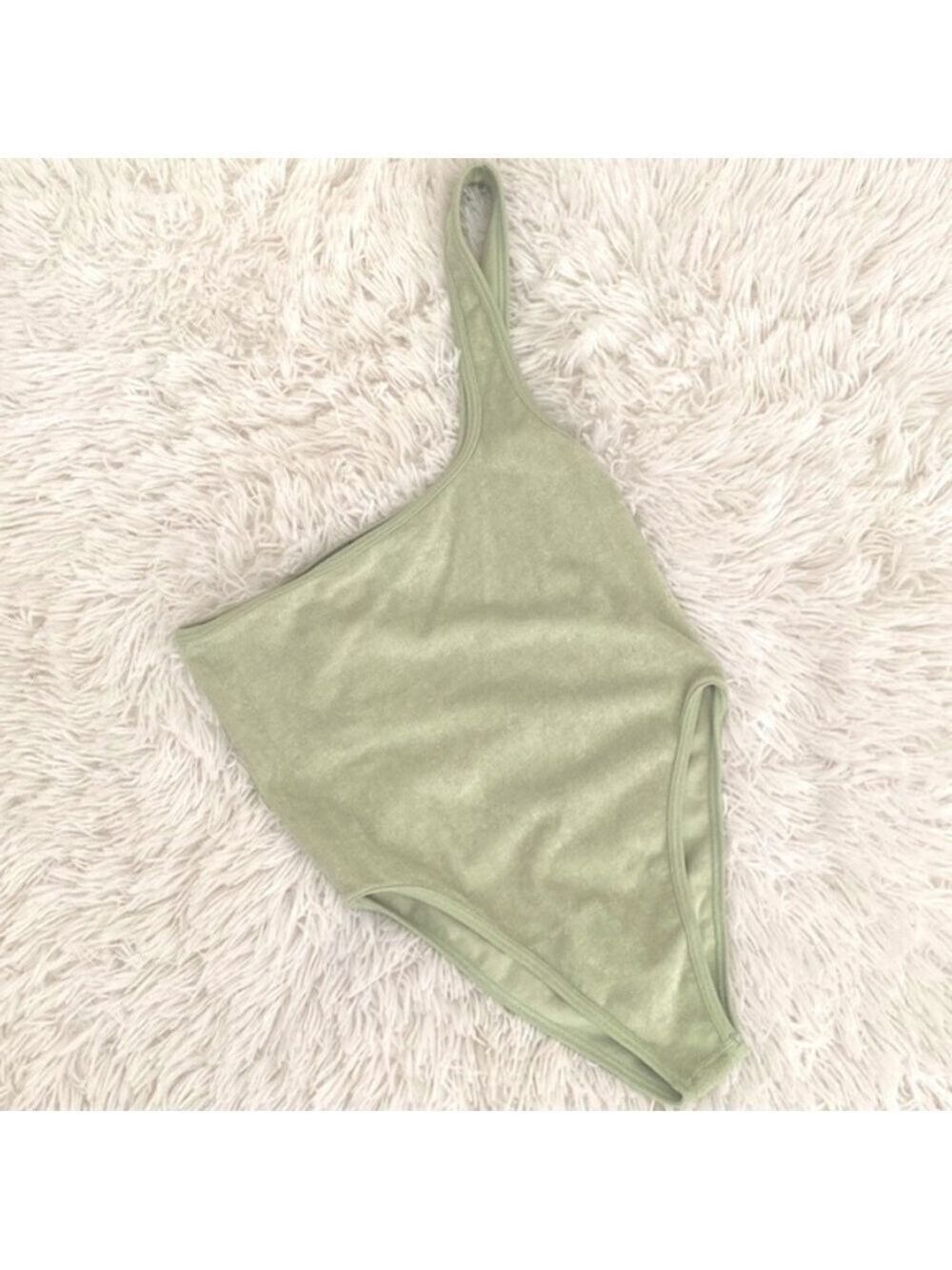 Nwt Zara french terry one shoulder bodysuit